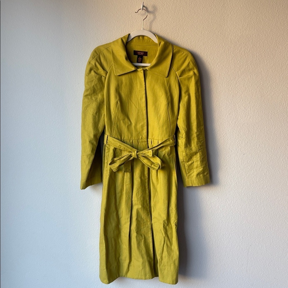 Yellow Trench Coat style dress with Belt